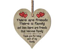 Handmade Hanging Wooden Heart Plaque There Are Friends There Is Family And Then There are Friends That Become Family