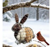 Handmade heart for nesting birds made of alpaca fiber, bird nesting material holder, nesting box for birds for outdoor weatherproof, two-season bird protection for the garden, garden lovers(D)