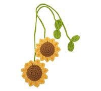 Handmade Helianthus/Mushroom Car Glass Ornaments Glass Pendants 2pcs For Adding A Touching Of Nature To Your Ride Crochet Hanging
