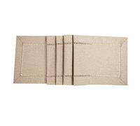 Handmade Hemstitched Natural Rectangle Lace Table Runners, Dining Festival Holiday Party Decoration Lace Buffet Table Runner Tablecloth (Beige, 2PCS)