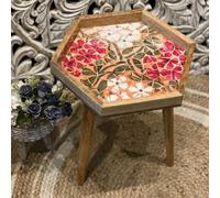 Handmade Hexagonal Side Table Mosaic Hartsmede Light Red One Size