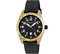 Handmade Holzwerk Designer Women's Watch Men's Watch Eco Natural Wooden Watch Bracelet Watch Analogue Classic Quartz Watch in Black Beech White Date with Textile Nylon Strap, Beech black