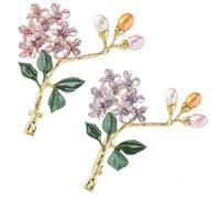 Handmade Hydrangea Corsage Brooches, Flower Pearl Pins accessory, Elegant Lapel Brooches Pin for Suit Scarf Hat and Dress(Pink Purple)