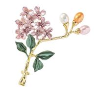 Handmade Hydrangea Corsage Brooches, Flower Pearl Pins accessory, Elegant Lapel Brooches Pin for Suit Scarf Hat and Dress(1pcs Pink)