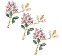 Handmade Hydrangea Corsage Brooches, Flower Pearl Pins accessory, Elegant Lapel Brooches Pin for Suit Scarf Hat and Dress(3pcs Pink)
