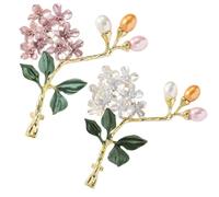 Handmade Hydrangea Corsage Brooches, Flower Pearl Pins accessory, Elegant Lapel Brooches Pin for Suit Scarf Hat and Dress(Pink White)