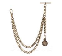 Handmade in The UK Bronze Colour Single Albert Pocket Watch Chain with Hollow Pendant