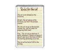 Handmade in UK Cat Rules Fridge Magnet - Acrylic Decorative Magnet 90x60mm