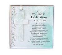 Handmade in USA Glass Cross with Sentiment - Perfect Baby Dedication Gift/Keepsake
