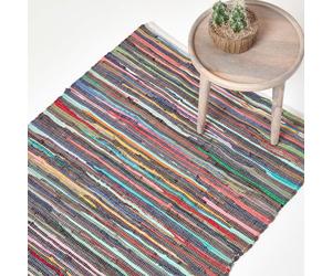 Handmade Indian Chindi Rag Rug 100% Recycled Cotton Large Small Woven Floor Mat