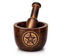 Handmade Indian Mango Wood Mortar and Pestle Set Natural Rustic Style Herb Spice Grinder Masala Mixer Manual Kharal Mashing Bowl Seasonings Pill Crusher Kitchen Utensils Housewarming Gift