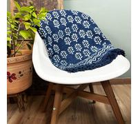 Handmade Indigo Throw - 170x120cm - Chhota Flower