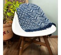 Handmade Indigo Throw - 170x120cm - Namoona Waves
