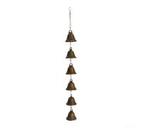 Handmade Iron Bell Chimes with Chain Finish Handmade Iron Bell(6 bells) | Handcrafted iron bells, rustic charm, timeless outdoor appeal, gentle melodic sounds, for durable metal build