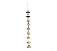 Handmade Iron Bell Chimes with Chain Finish Handmade Iron Bell(9 bells) | Handcrafted iron bells, rustic charm, timeless outdoor appeal, gentle melodic sounds, for durable metal build