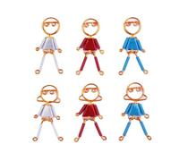 Handmade Iron Couple Dolls Set,Mini Hanging Leg People Art for Valentine's Day Gifts,Anniversary,Engaged Couples,Boy and Girl Design,Family Souvenir,Siblings,Twins Keepsake for Bookmark Keychain Use