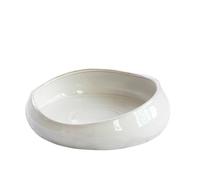 Handmade Irregular Fruit Bowl, Suitable for Decorating The Center of A Ceramic Bowl On The Kitchen Countertop, Dining Table, Or Entryway Table. Dishwasher and Microwave Safe, 21cm (Grayish White)
