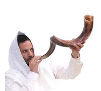Handmade Israel Kosher Kudu Shofar - Musical Horn and Shofar Bag - Decorative and Functional Jewish Gifts for Women and Men by Santa Voice, Half Polished. (24"-28")