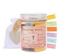 Handmade Jars Bible Verses in a Jar Hope Prayer Scripture Jar Portable PET Plastic Church Biblical Christian Gifts for Dad Mom Teacher Women Men (Read Me When with 96 Classic Bible verses)