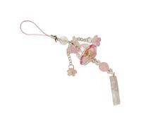 Handmade Jellyfish Winds Chimes Glass Flower Pendant Phone Strap Decoration For Nature Styles Lovers Daily Casual Use Portable Decorative Item