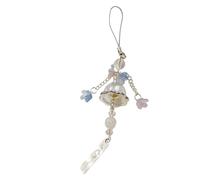 Handmade Jellyfish Winds Chimes Glass Flower Pendant Phone Strap Decoration For Nature Styles Lovers Daily Casual Use Portable Decorative Item