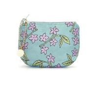 Handmade Jewelry Pouch Women Coin Purse Brocade Zipper Wallet Silk Rosary Bag, Turquoise_GoldenLeaf, Goldenleaf Pattern