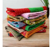 Handmade Kantha Cotton Napkin - Eco-Friendly, Reversible, Soft, Vintage-Inspired Table Linen Decor (6, 16x16 Inch)