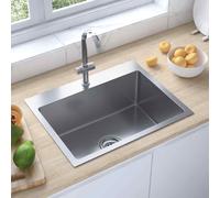 Handmade Kitchen Sink Plumbing Utility Waste Basin Stainless Steel