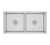 Handmade Kitchen Sink Plumbing Utility Waste Basin Stainless Steel vidaXL