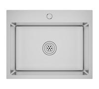 Handmade Kitchen Sink Plumbing Utility Waste Basin Stainless Steel vidaXL