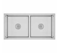 Handmade Kitchen Sink Plumbing Utility Waste Basin Stainless Steel vidaXL