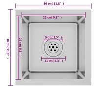 Vidaxl Handmade Kitchen Sink Stainless Steel