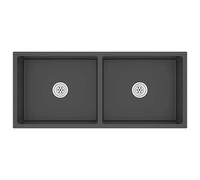 vidaXL Handmade Kitchen Sink Black Stainless Steel Plumbing Utility Basin