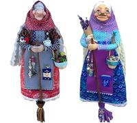 Handmade Kitchen Witch Doll, Kitchen Witch Doll for Good Luck, Flying Witchs Figures on Broomsticks (D-2Pcs)