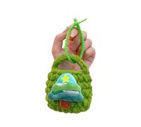 Handmade Knit Christmas Keychain Coin Purse Soft Plush Holders Holiday Stocking Keychain for Women