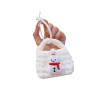 Handmade Knit Christmas Keychain Coin Purse Soft Plush Holders Holiday Stocking Plush Christmas Stocking Stuffer