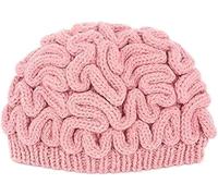 Handmade Knitted Brain Beanie Cap Creative Novelty Halloween Hat Knitted Beanie Hat Pink Unisex