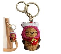 Handmade Knitted Capybara Doll - Crochet Keyring | Decorative, Soft, Cute Accessory, Gift, Hand-Knitted Small Doll for Collectors, Backpacks and Animal Lovers