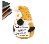 Handmade Knitted gnome - 9x6cm Crochet Positive Inspirational Card | Small Figurine Table Decor | "I Believe You" Soft Plush Toy for Sofa, Bedside, Table, Office, Gift