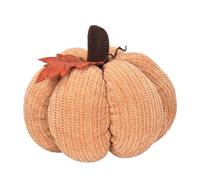 Handmade Knitted Pumpkins 7inch Fabric Wrapped Fall Pumpkin Crocheted Pumpkins for Kitchen Farmhouse Thanksgiving Holiday Festive Embellishing and Displaying Christmas Ornament Keepsake (B, One Size)