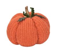 Handmade Knitted Pumpkins 7inch Fabric Wrapped Fall Pumpkin Crocheted Pumpkins for Kitchen Farmhouse Thanksgiving Holiday Festive Embellishing and Displaying Christmas Ornament Keepsake (A, One Size)