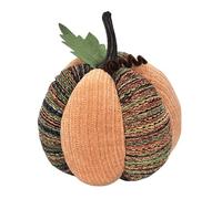 Handmade Knitted Pumpkins 7inch Fabric Wrapped Fall Pumpkin Crocheted Pumpkins for Kitchen Farmhouse Thanksgiving Holiday Festive Embellishing and Displaying Christmas Ornament Keepsake (F, One Size)