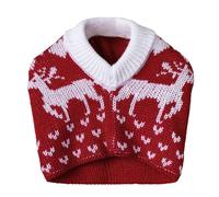 Handmade Knitted Santa Hats for Pets - Cosy Dog Hats, Cute Pet Headband Protector, Elastic Snowflake Design Santa Hood and Warm Scarf with Neck and