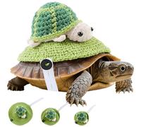 Handmade Knitted Turtle Sweater for Pet Tortoise - Warm, Adorable Crochet Apparel with Adjustable Strap for Small Animals (Green, Medium)