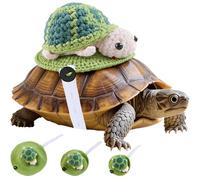 Handmade Knitted Turtle Sweater for Pet Tortoise - Warm, Adorable Crochet Apparel with Adjustable Strap for Small Animals (Green, Small)