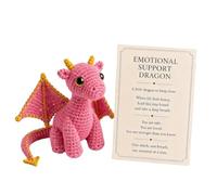 Handmade Knitted Winged Dragon Plush Ornament | Cute Stress Relief Gift |