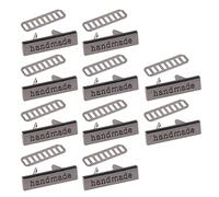 Handmade Labels Multi-Purpose Pack of 10 Handmade Metal Labels Tags for Clothes, Shoes, Bags, Rectangle, Handmade Printed Labels, DIY Sewing Crafts, (Colour: a Black)