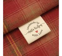 Handmade Labels, Personalized Brand, Custom Logo, Sew Tags, 100% Cotton, Items Sewing, with Love, 25mm X 50mm(25x60mm)