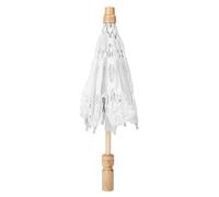Handmade Lace Flower Embroidery Parasol, Silk Wedding Bride Photography Umbrella with Solid Wood Handle, Elegant Lace Parasol for Bridal Photoshoots and Ceremonies (Small Size)