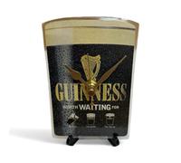 Handmade Laminated Guinness Beer Mat Desktop Clock, Novelty Design for Man Cave, Home Bar (Guinness - Worth Waiting For)